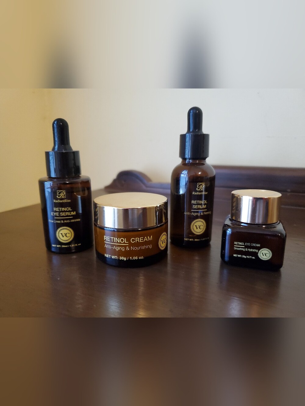 VC Radiant Rise Retinol Cream & Serum Set — Brown